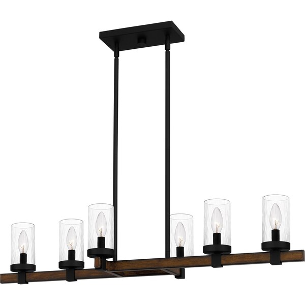 Quoizel Tuthill Linear Chandelier 6 Lights Matte Black TUT638MBK - main